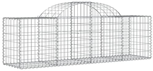 vidaXL Paniers à gabions arqués 20 pcs 200x50x60/80 cm fer galvanisé, gabion, cage de gabion, panier de mur de gabion, mur de gabion