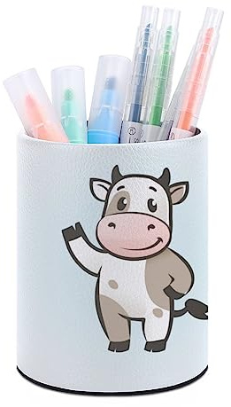 Pot à crayons en forme de vache - Étui de rangement pour bureau - Fournitures de papeterie - Porte-pinceaux de maquillage