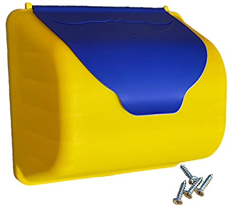 Boîte aux lettres pour enfant Vert, gris ou rouge jaune, accessoires pour maison de jeu Cabane, tour d'escalade ou tour de jeu (bleu jaune)