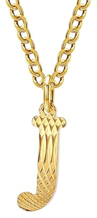 Homxi Anhänger Kette Damen Herren Gold,Mann Edelstahl Halskette mit Anhänger Buchstabe J Anhänger Halsketten Gold