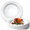 NUTRIUPS 10.5'' Dinner Plates Set of 6, 26.5cm Ceramic Serving Plates, White Dinner Plates - Microwave & Dishwasher Safe