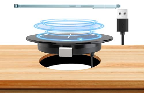 Caricatore wireless magnetico Desk, stazione di ricarica induttiva, caricabatterie wireless magnetico, compatibile con Apple stazione di ricarica Mag-Safe Pad per iPhone 16/15/14/13/12 serie, AirPods