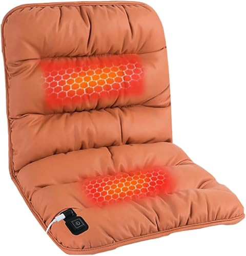 Beheiztes Kissen für Rollstuhl, Sitzheizung, 3-Modus verstellbares warmes Sitzkissen, USB-betriebenes beheiztes Sitzpolster,Orange,Einheitsgröße