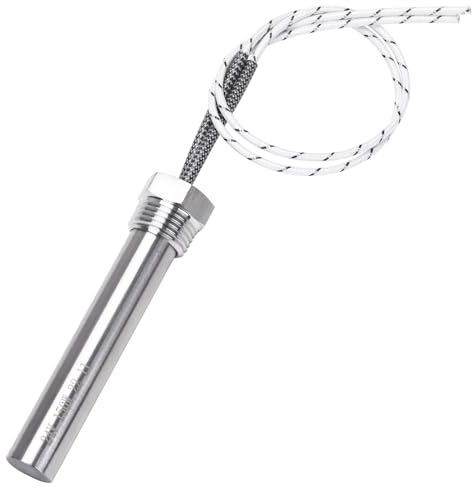DERNORD 24V 150W Heizelement 1/2 Zoll NPT Flansch Einzelrohr Mehrzweck DIY Heizstab Edelstahl Heizpatrone