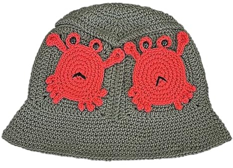 zuousxbs Gestrickte Fischermütze, Cartoon-Tiermütze, warm, bequem, Picknickmütze für Männer, Frauen und Kinder