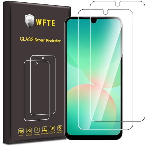 WFTE [2-Pack Protector de Pantalla para Samsung Galaxy A26 5G,9H Dureza,Huellas Dactilares Libre,Sin Burbujas,Cristal Templado Protector de Pantalla Samsung A26