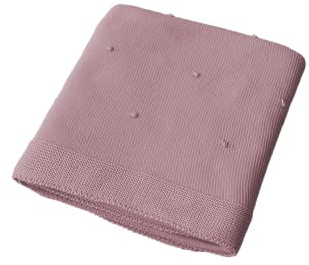 Italbaby copertina in maglia, per lettino, misura cm 110x150 pois rosa