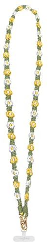 Pavilion Gift Company - Daisy Crossbody - 56 Woven Phone Crossbody Lanyard Flower Floral Fashion Accessory