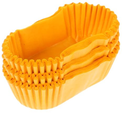 ABOOFAN Oval Cake Paper Cups Boat Shape Baking Cups Grease Proof Paper Liners High Temperature Resistant for Muffins Cupcakes and Bread Baking 1000pcs Yellow