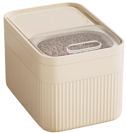Hundefutter Katzenfutter Aufbewahrung, Pet Food Container Hundefutter Box, Luftdicht Behälter Futtertonne Aufbewahrungsbox Mit Deckel Schaufel Messbecher, Dog Food Container (White, M:31x21x22.3cm)
