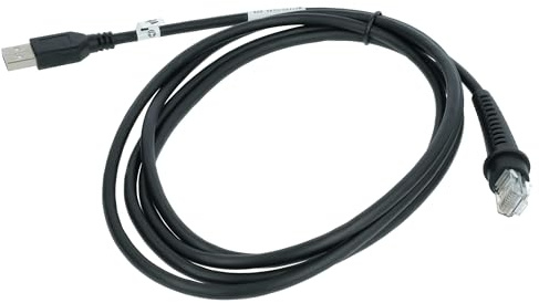vhbw Cable de Datos Universal USB a RJ45 (m) para escáner de código Barras | Cable, 1,9 m negro
