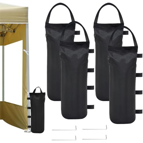 4er Set Pavillon Beschwerer, Sandsack Beschwerung mit Fixierter, Beschwerungsgewichte,800D Oxford Pavillion Beschwerung, Sonnenschirm Gewichte für Zelte,Campingunterstände,Sonnenschirme,Strandzelte