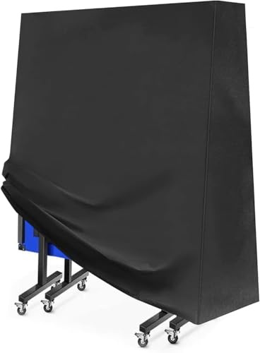 Generisch wasserdichte Tischtennisplatten-Abdeckung 165x70x185cm - Schweres 210D Oxford-Gewebe für Pingpong-Tischschutz | Wind- und UV-beständige Schutzhülle in Schwarz (1pcs)