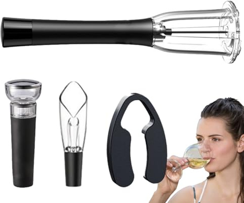 Lufttryckspumpflasköppnare, luftpump vinöppnare set | Enkel korkborttagare med aluminiumskärare, luftare, vakuumpropp - dricka tillbehör