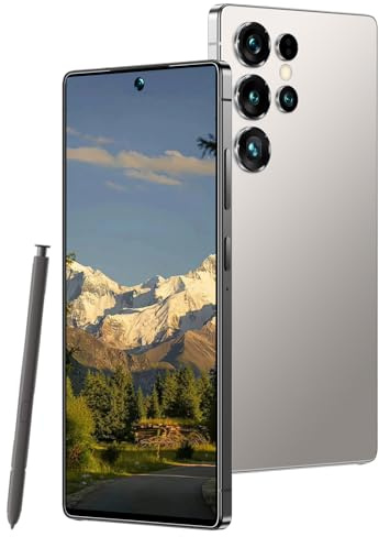 Maustron Smartphone L24 Ultra 5G sin contrato, Android 14 8 GB + 256 GB, pantalla HD de 7,3 pulgadas, Dual SIM, cámara de 108 MP+64 MP, batería de 7000 mAh, lápiz integrado, teléfono móvil