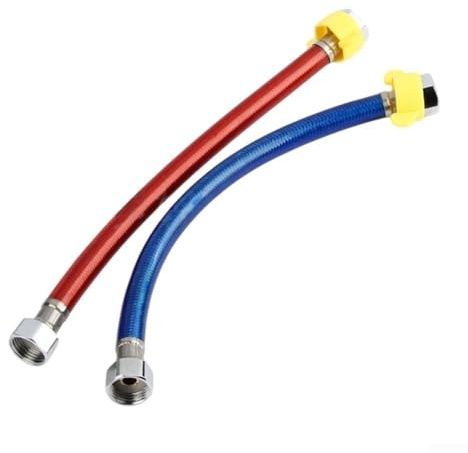 Lot de 2 connecteurs flexibles pour chauffe-eau - 1 m - 1/2 - En acier inoxydable - Tuyau ondulé - Connexion anti-fuite pour eau chaude et froide - Utilisation industrielle et commerciale