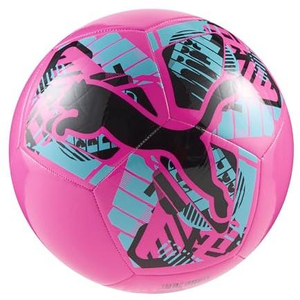 PUMA Pallone da Calcio Big Cat 5, Poison Pink Black Bright Aqua Blue