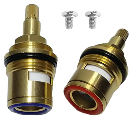 Mässing kranpatron, G3/10 (2-pack), 60 mm höjd, varmt och kallt vatten ersättning för badrum och kökskranar