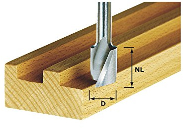 Festool Spiralnutfräser HW S8 D4/10 – Spiralfräser für Holz | Schaftdurchmesser 8 mm, Schneidendurchmesser 4 mm, Nutzlänge 10 mm – für Plattenwerkstoffe und Hartholz