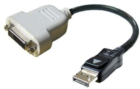 dell Display Port to DVI-D DisplayPort/DVI-D, 492-10441 (DisplayPort/DVI-D, DisplayPort, DVI-D, Male, Female, 1920 x 1200 Pixels, Black)