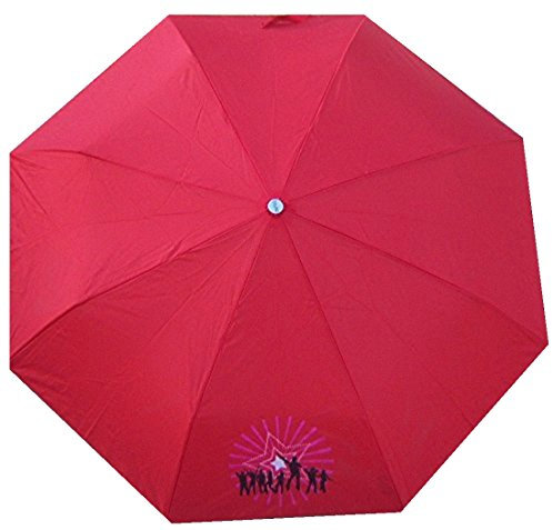 Kinderschirm Kinder Schirm Taschenschirm Regenschirm Fußball Herz Schule (Superstar, Rot)