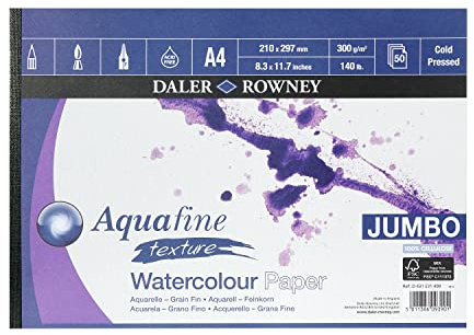 Daler Rowney-Aquafine blocco Jumbo carta per aquerello 50 fogli A4 300g/m