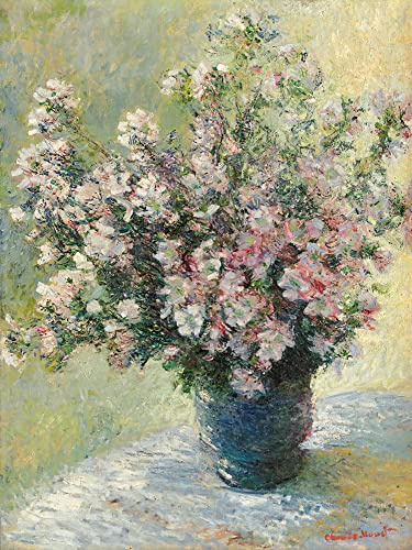 1art1 Claude Monet Poster Blumenstrauß aus Malven, 1881 Bilder Leinwand-Bild Auf Keilrahmen | XXL-Wandbild Poster Kunstdruck Als Leinwandbild 40x30 cm