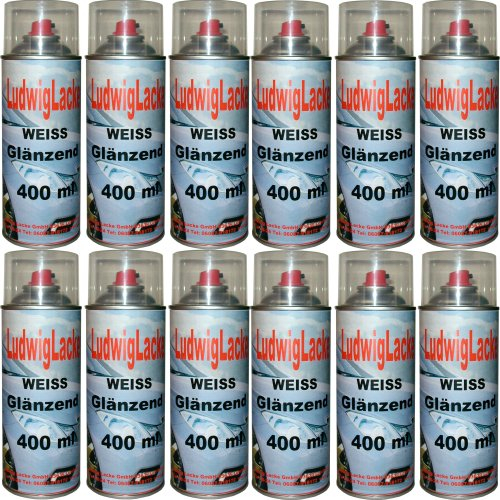 Standardspray 12 Lackspray Weiss glänzend 400 ml je Spraydose