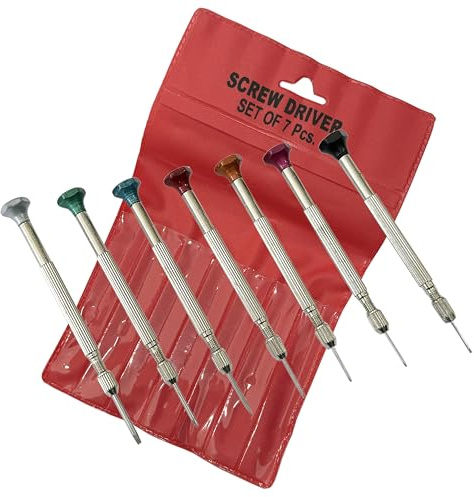 7 SCREWDRIVER (RED) Watchmakers Watch Screwdrivers Set 7 Piece Tool (55)