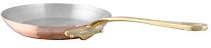 Mauviel M'Heritage 150 B 1.5mm Polished Copper & Stainless Steel Frying Pan With Brass Handles, 7.9-in, Made in France