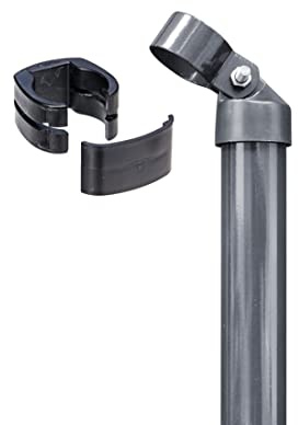 Alberts 602543 Zauneck-Set für Schweißgitter Fix-Clip Pro® | zinkphosphatiert anthrazit-metallic | zum Einbetonieren | Zaunhöhe 1530 mm