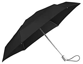 Samsonite Alu Drop S - 4 Section Auto Open Close Mini Regenschirm, 21 cm, Black