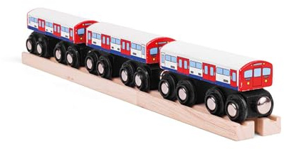 Bigjigs Rail U-Bahn Zug, Londoner U-Bahn-Lok mit Magnetkupplungen