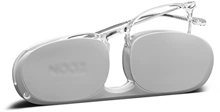 Nooz Optics – Lesebrille - Ovale Form - Presbyopie Brille - Ultraleichter Nylonrahmen - Dünn - Bequem - Ultrakompaktes Etui für den Täglichen Gebrauch - Für Damen und Herren - Kristall - +1