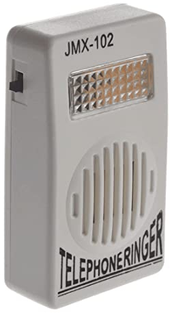 Cablepelado - Campanello con luce flash luminoso per telefono fisso, amplificatore del suono del telefono con flash, luce lampeggiante, controllo del volume, 95 dB, RJ11, bianco