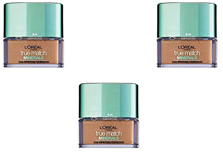 L'Oréal Paris Poudre Accord Parfait Minerals 8.N Cappuccino, Lot de 3