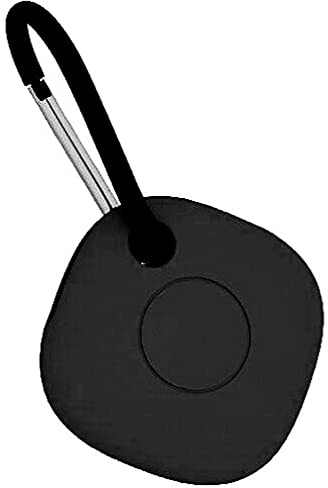 BLLQ Mjukt silikonfodral med nyckelring nyckelringsklämma kompatibel med Sam Sung Galaxy SmartTag, 1-pack, svart