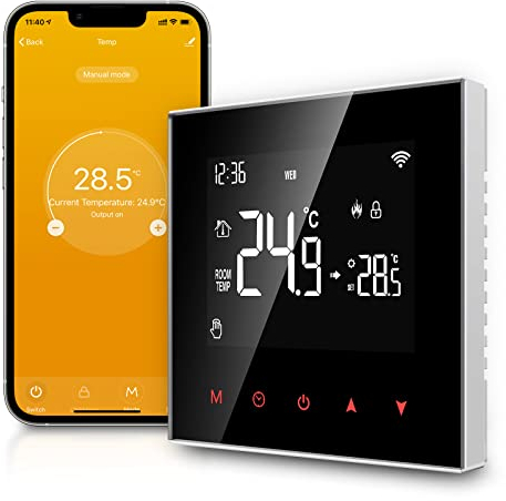 AVATTO Termostati Programmabile termostato WiFi Smart per riscaldamento elettrico Compatibile con l'app Smart Life/Tuya Smart, controllo vocale tramite Alexa e Google Home, 2.4GHz-WLAN 16A
