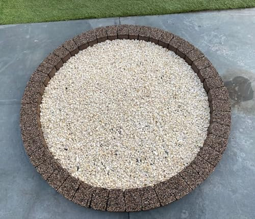 90 cm Garden Stones Circle Tree Surrounding Granite Bricks Plant Flowers Ring Lawn Grass Border Edging Decorative Concrete Stones Fountain Statue Bird Feeder Base Surround Brown Slabs