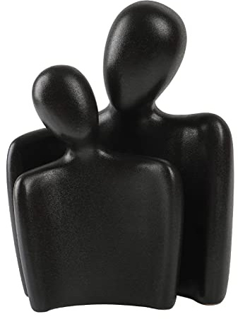 Notakia Keramik-Skulptur, leidenschaftliche Liebesstatue, romantische Skulpturen, Heimdekoration, modern für Büro, Bücherregal, Schreibtisch-Dekorationen (2 Stück, schwarz)