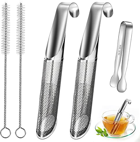 APOIMNA Tea Infuser for Loose Leaf Tea, Stainless Steel Tea Diffusers with Clip Strainers Travel Fine Mesh Spoon Infusers for Loose Tea, Rose, Herbs(Set of 2)