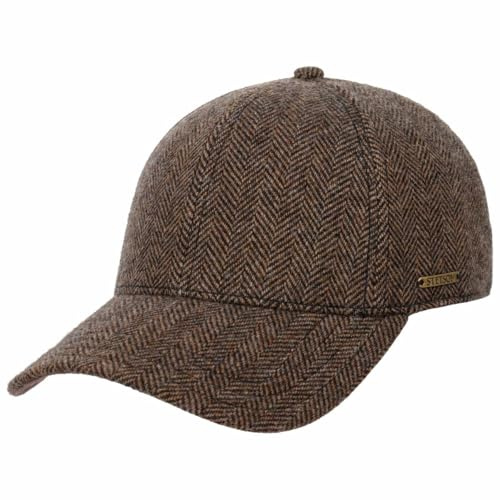 Stetson Plano Wool Cap Herren Baseballcap Schirmunterseite Leder Herringbone Design Baumwollfutter Herbst Winter
