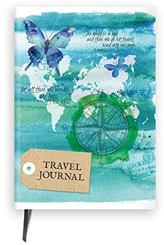 Cauliflower Journals Diario di viaggio: agenda e diario con copertina rigida A5 con pagine a tema, incluse liste di controllo, itinerari e pagine per pianificare e registrare avventure di viaggio.