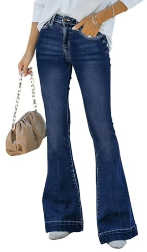 KDF High Waisted Bell Bottom Jeans for Women Flare Jeans for Women Stretch Wide Leg Jeans