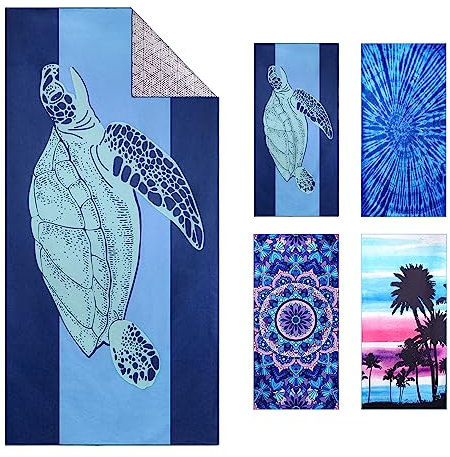 Qidordour Microfiber Beach Towel Quick Dry, Extra Large 190x90cm Sand Free Beach Towel Travel Towels for Adults Kids, Oversized Thin Lightweight Pool Towels for Swim,Travel,Camping,Picnic,Yoga,Sports