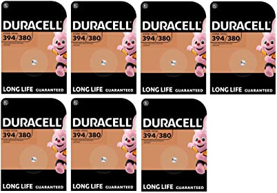 7 pilas Duracell 394/380 SR936 con óxido de plata (7 blísters de 1 batería) 7 pilas