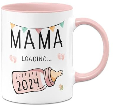 Tassenbrennerei Tasse Mama loading 2024 - Schwangerschaft verkünden - Geschenk für werdende Mütter - Ich bin Schwanger (Mama 2024)