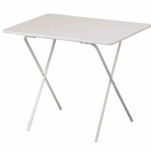 möbelando Campingtisch >Scherentisch< in weiß, Stahl pulverbeschichtet - 80x63x60 (BxHxT)