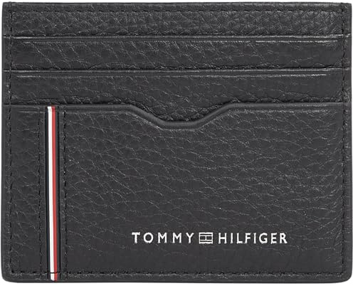 Tommy Hilfiger Porte-Carte Homme Corp Holder en Cuir, Noir (Black), Taille Unique