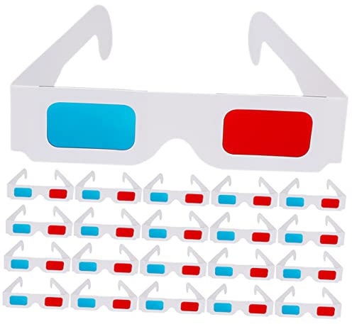 BELLIFFY 40pcs Blue Light Filter Stereoscopic Glasses Paper Glasses for Movies Games